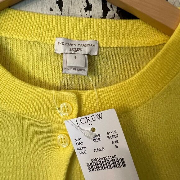 J. Crew Vibrant Yellow The Caryn Cardigan. NWT. Size small. - Picture 2 of 9